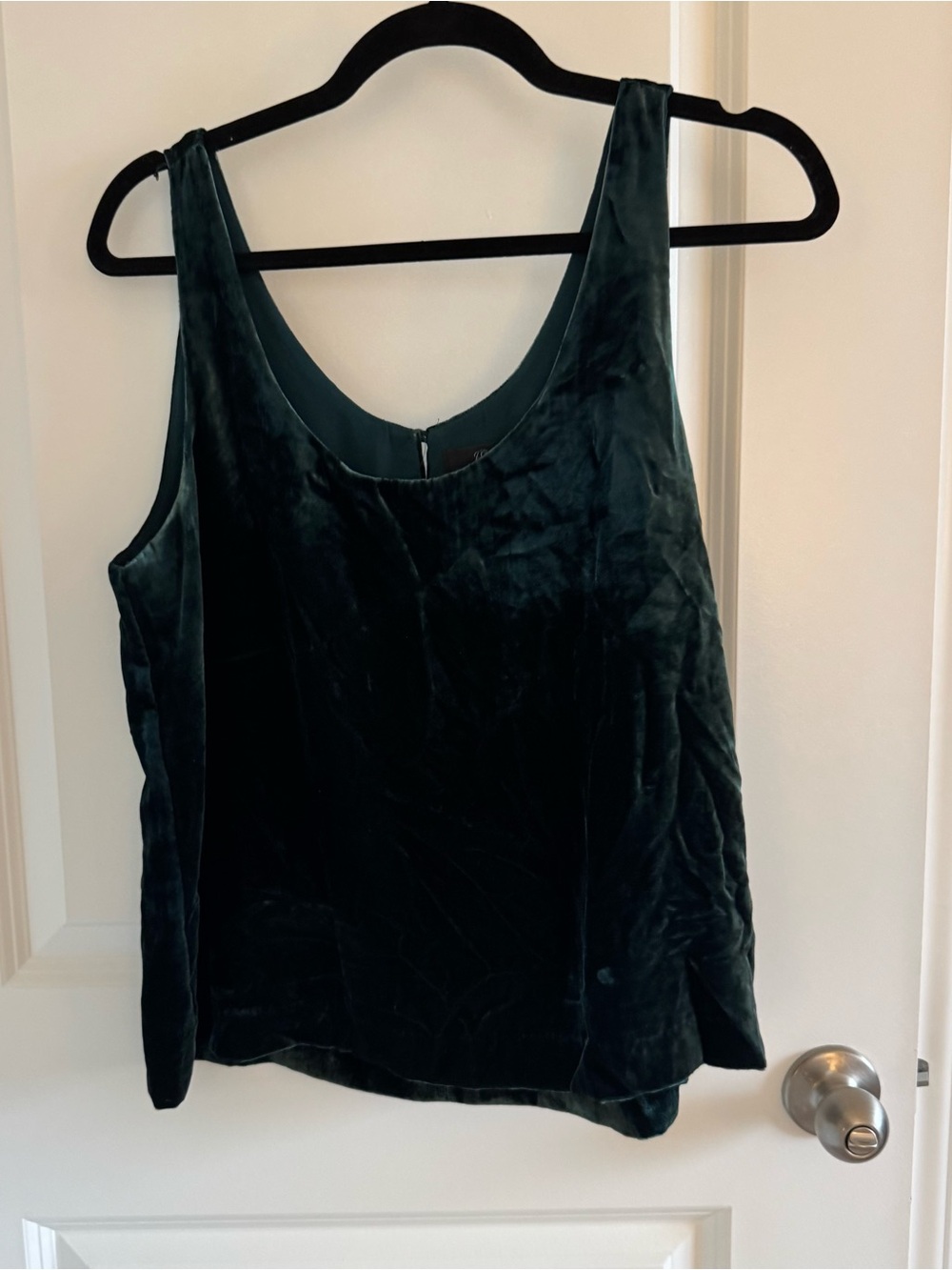 J. Crew Velvet Scoop Neck Tank Top - Dark Teal